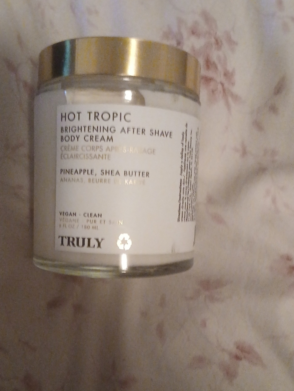 TRULY Hot Tropic Brightening After Shave Body Cream - White with Gold Lid